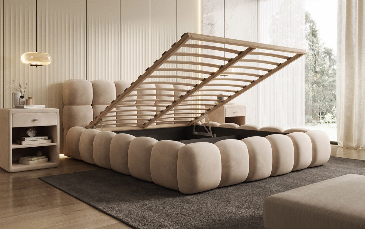 Designer Polsterbett Boston Samt mit Stauraum