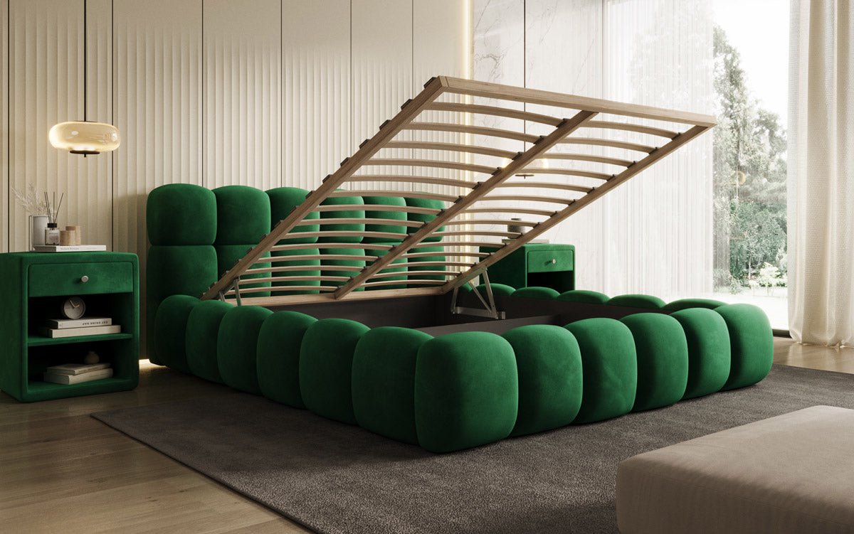 Designer Polsterbett Boston Samt mit Stauraum