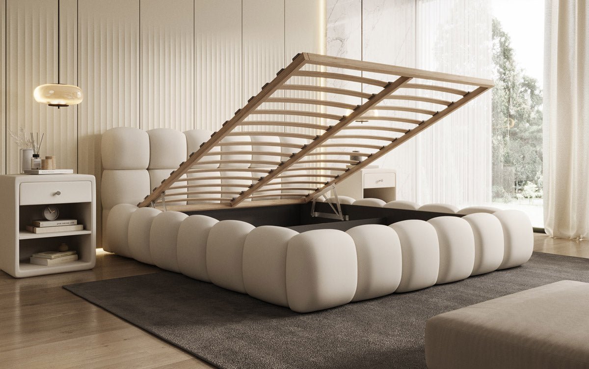 Designer Polsterbett Boston Stoff mit Stauraum