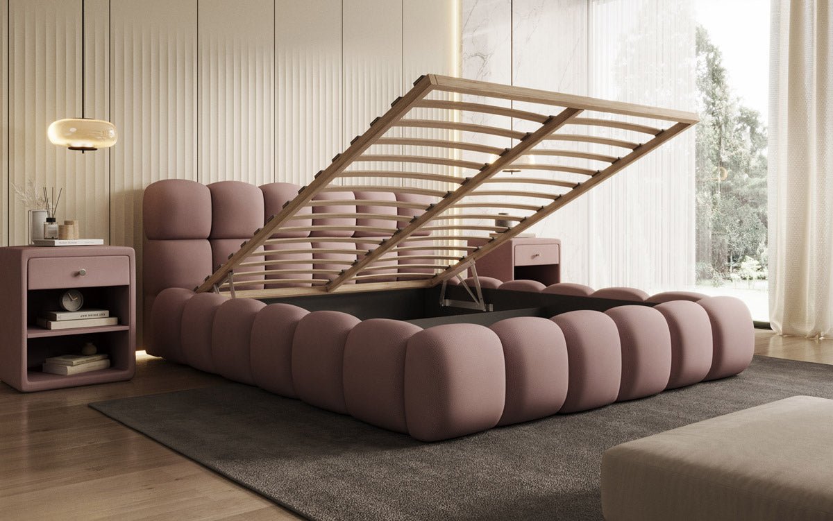 Designer Polsterbett Boston Stoff mit Stauraum