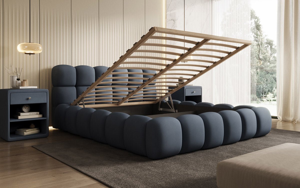 Designer Polsterbett Boston Stoff mit Stauraum