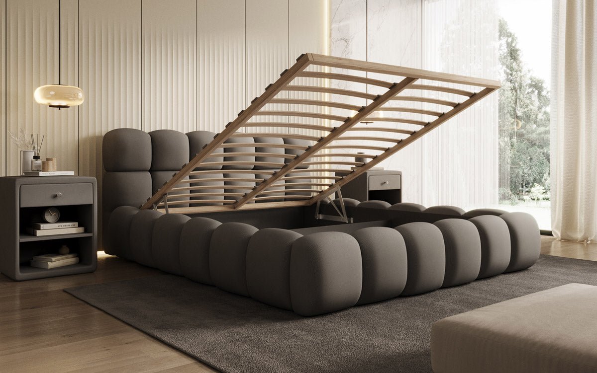 Designer Polsterbett Boston Stoff mit Stauraum