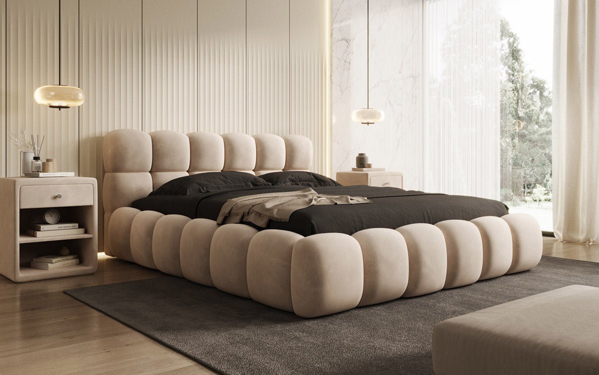 Designer Polsterbett Boston Samt mit Stauraum