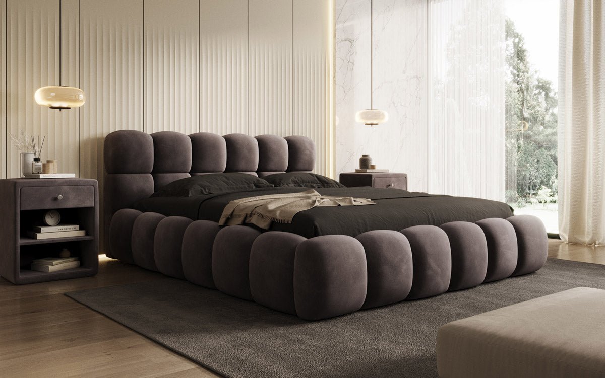 Designer Polsterbett Boston Samt mit Stauraum