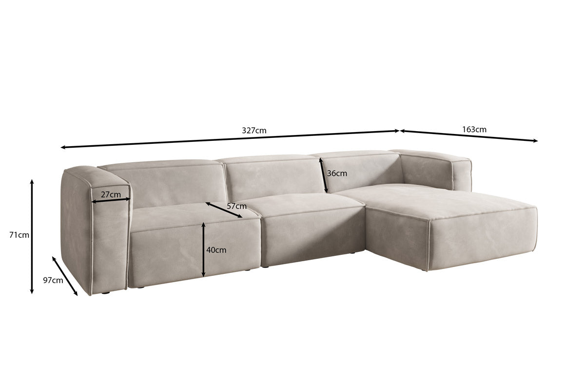 Designer Sofa Comfy L in Samt