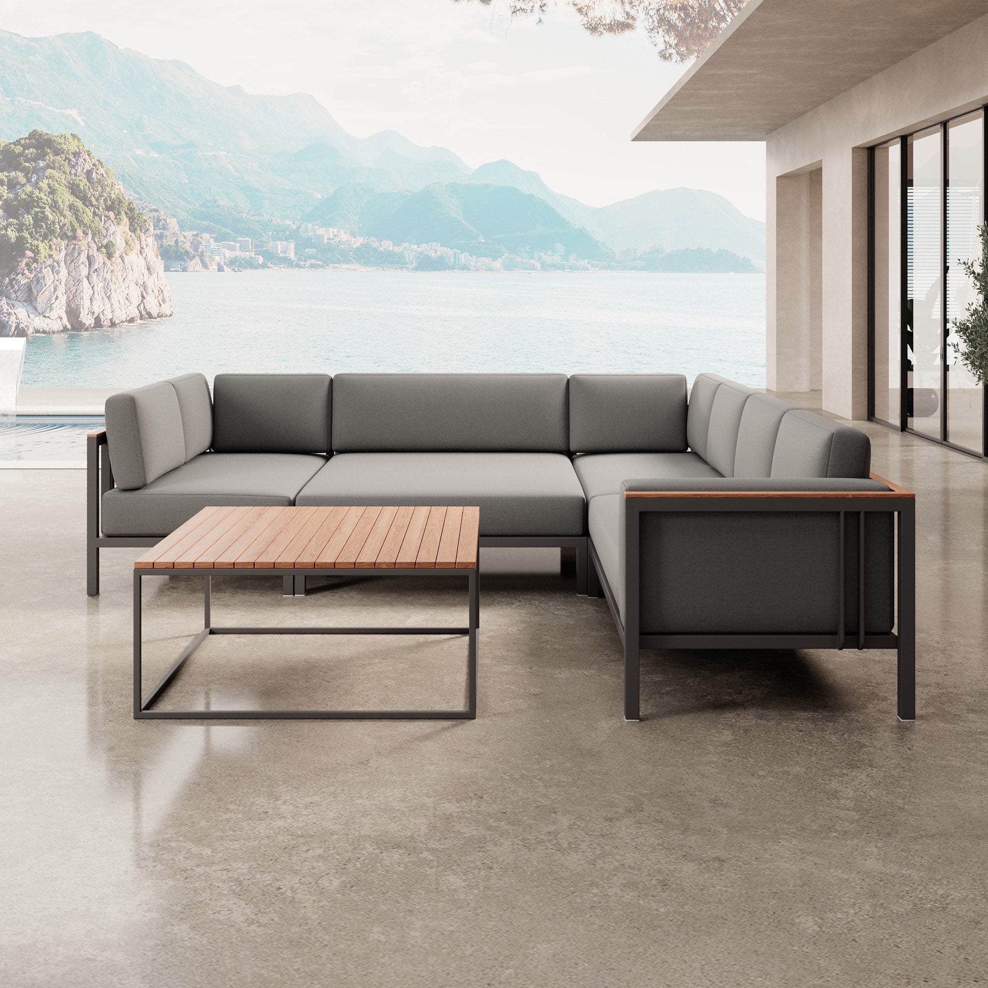 Euphoria – Ecklounge & Tisch aus Aluminium | Aevora™ Kollektion