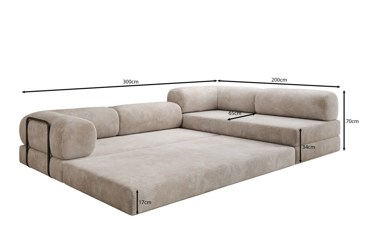 Designer Sofa Lazy L in Cord