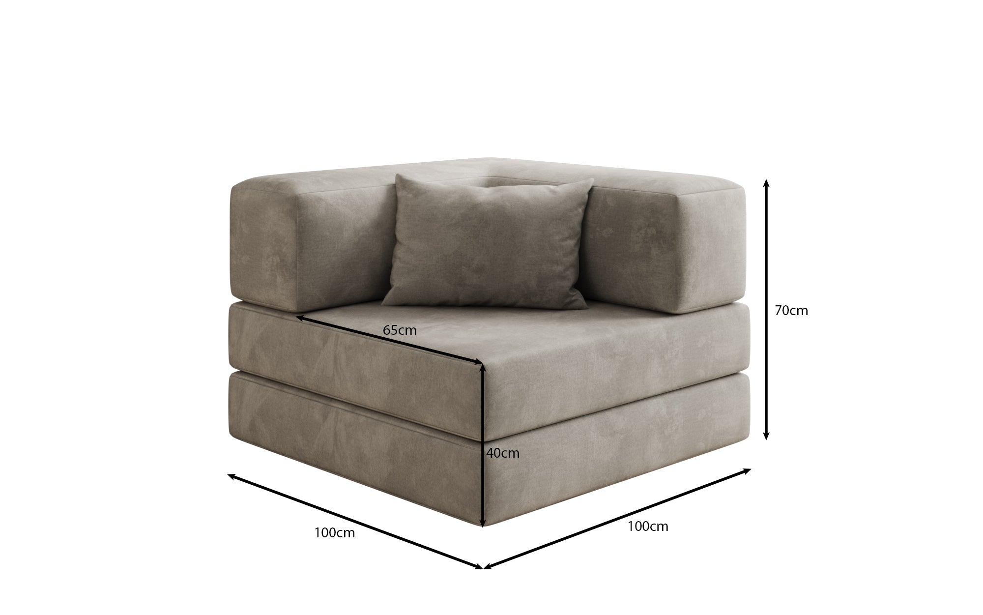 Designer Sofa-Sessel Lazy in Samt