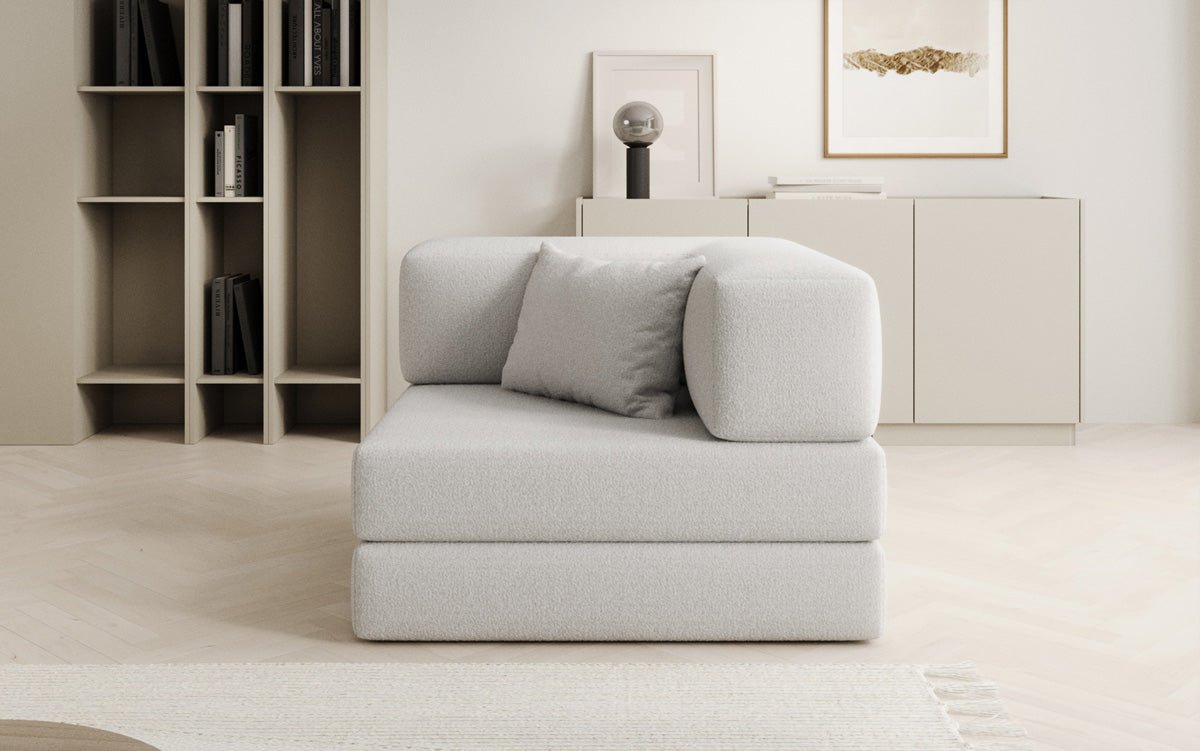 Designer Sofa-Sessel Lazy in Bouclé