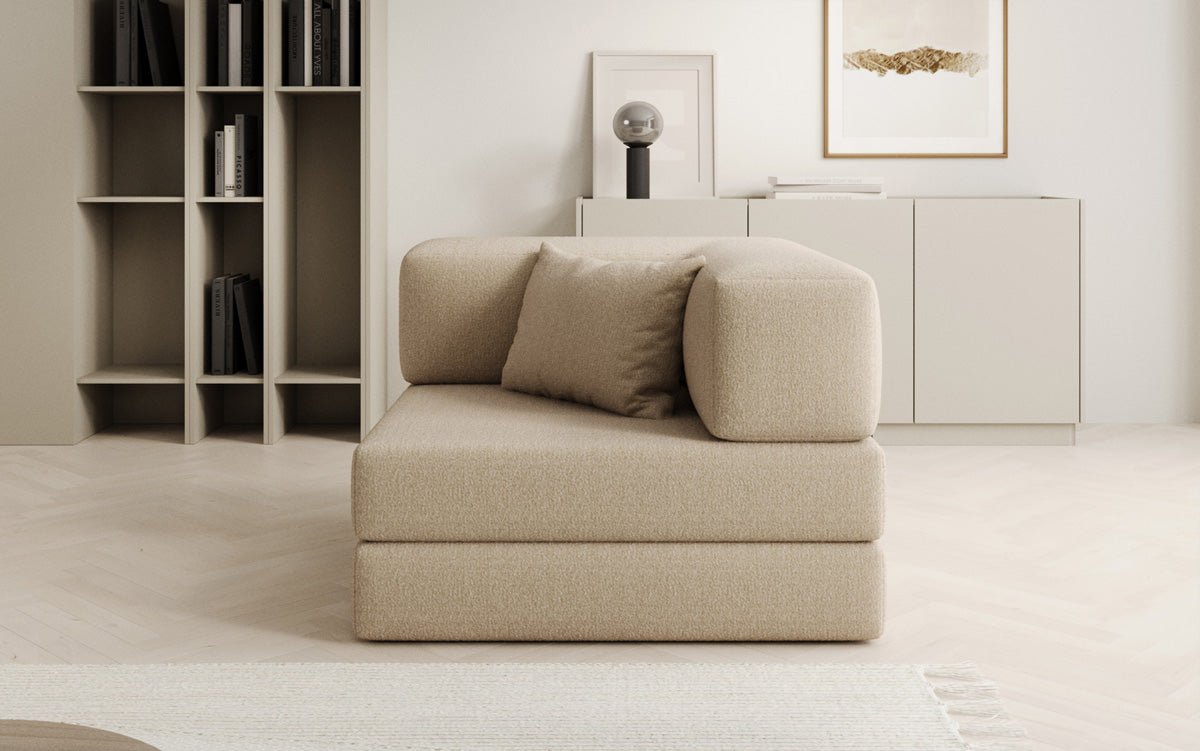 Designer Sofa-Sessel Lazy in Bouclé
