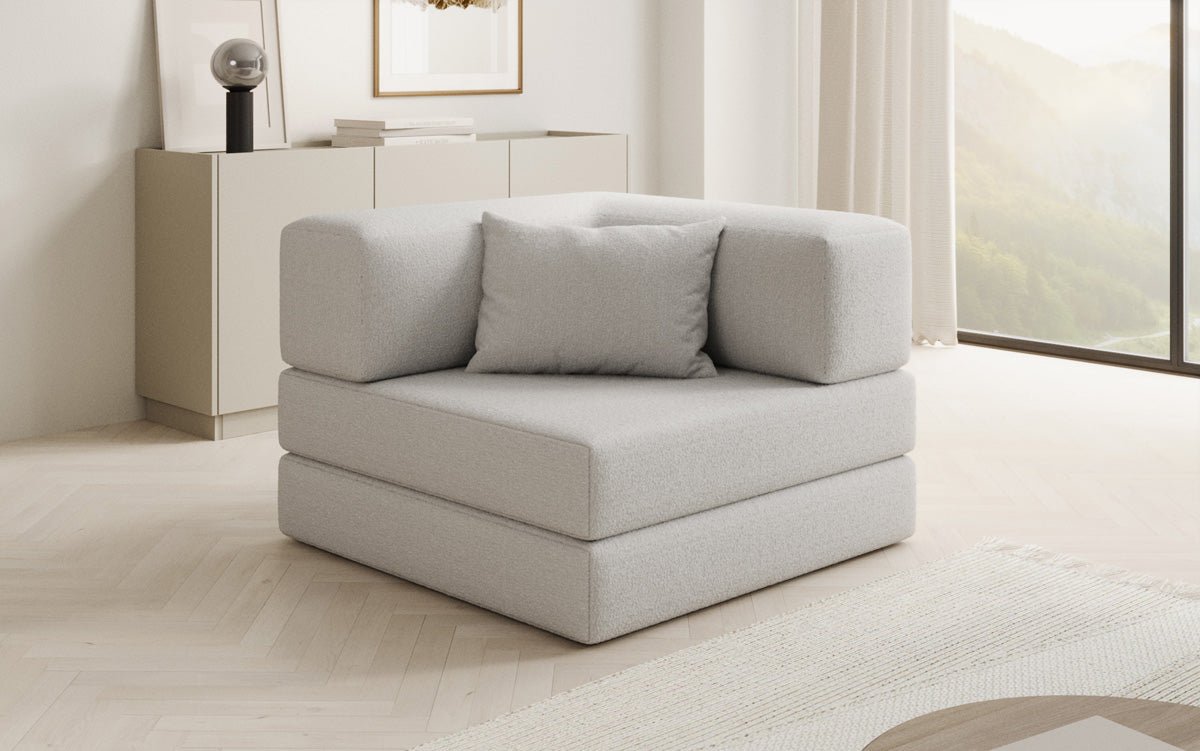 Designer Sofa-Sessel Lazy in Bouclé