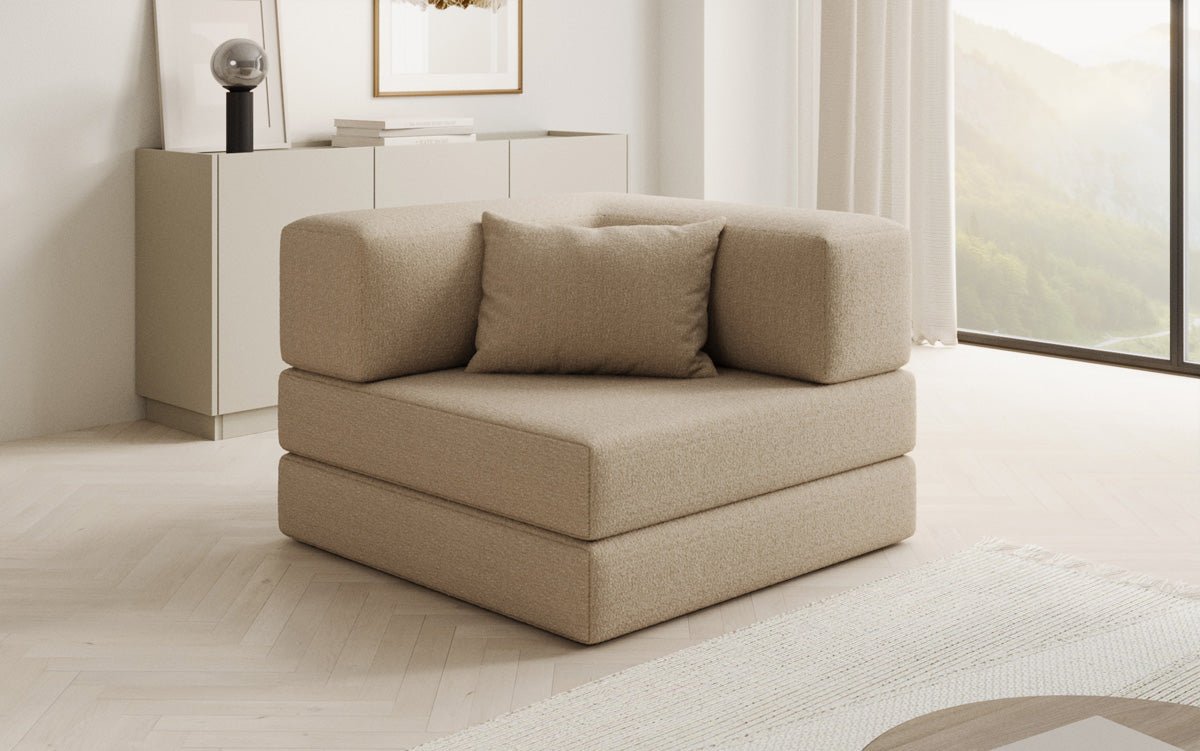 Designer Sofa-Sessel Lazy in Bouclé
