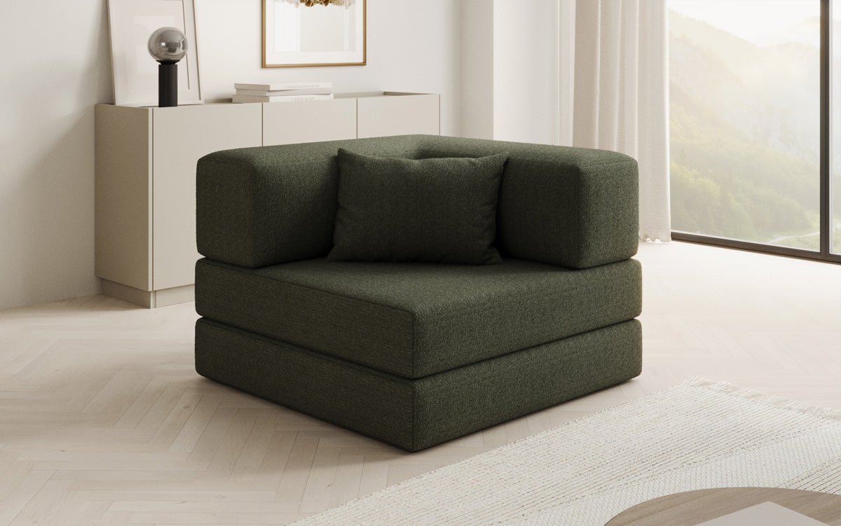 Designer Sofa-Sessel Lazy in Bouclé