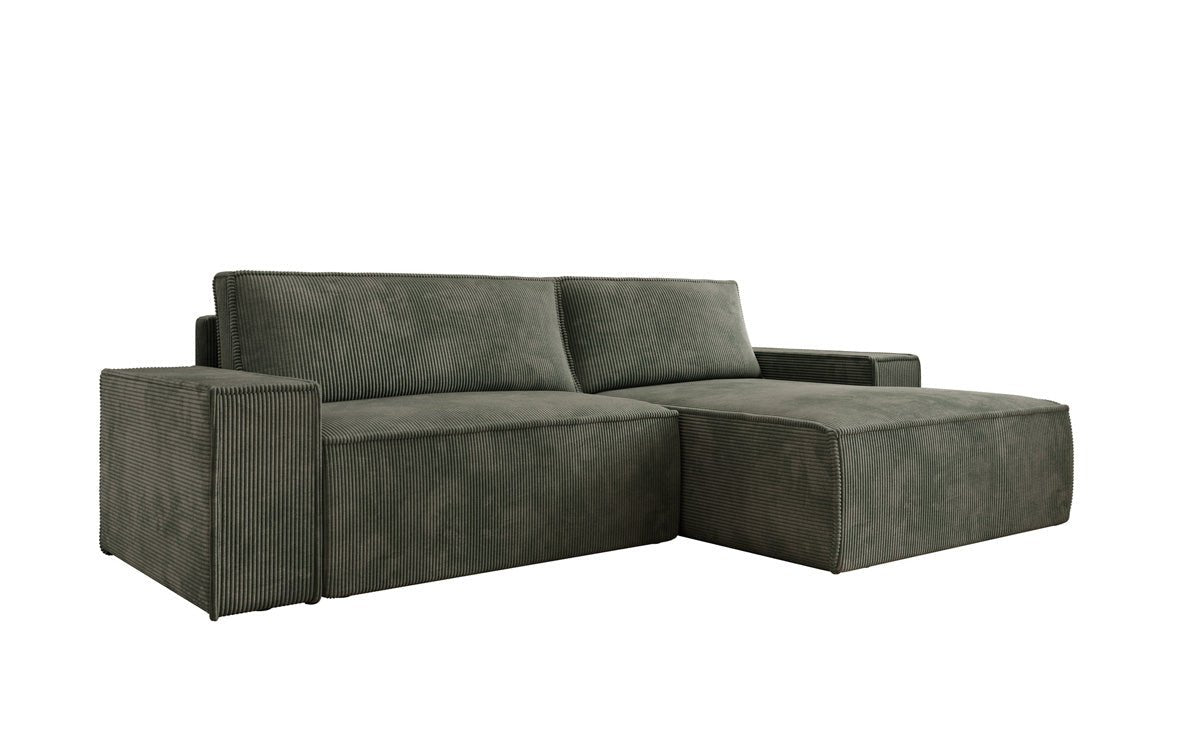 Designer Sofa Corino in Cord mit Schlaf- und Klappfunktion