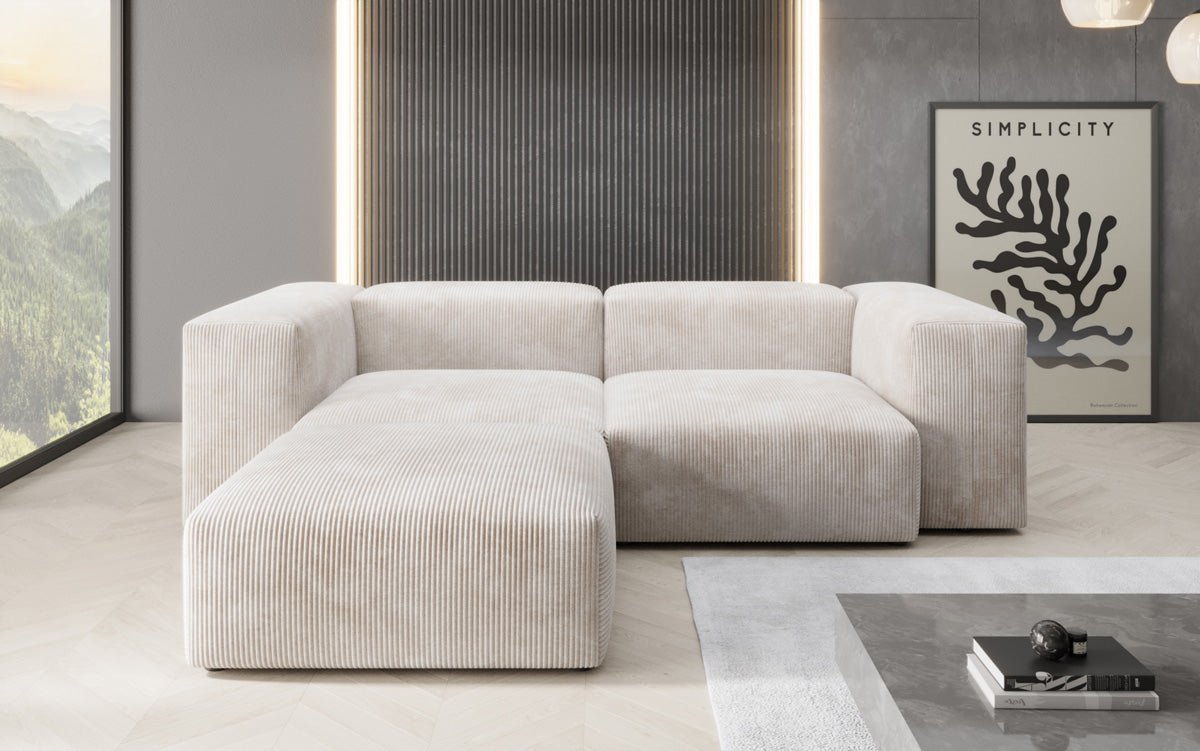 Designer L Sofa Snug Mini in Cord