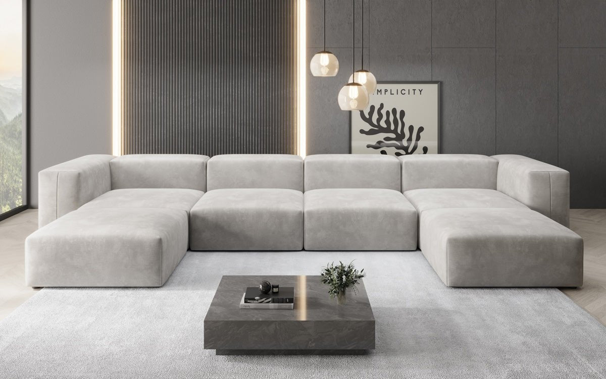 Designer U Sofa Snug in Samt