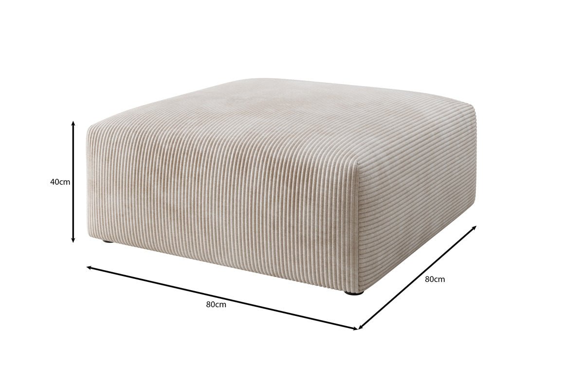 Beistellhocker 80 cm Snug aus Cord