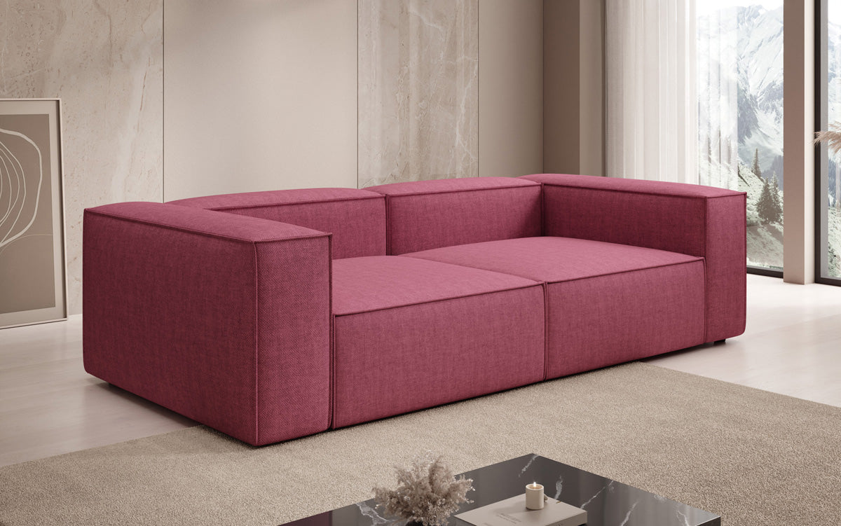 Designer Sofa Lesley 3 Sitzer in Leinen-Optik