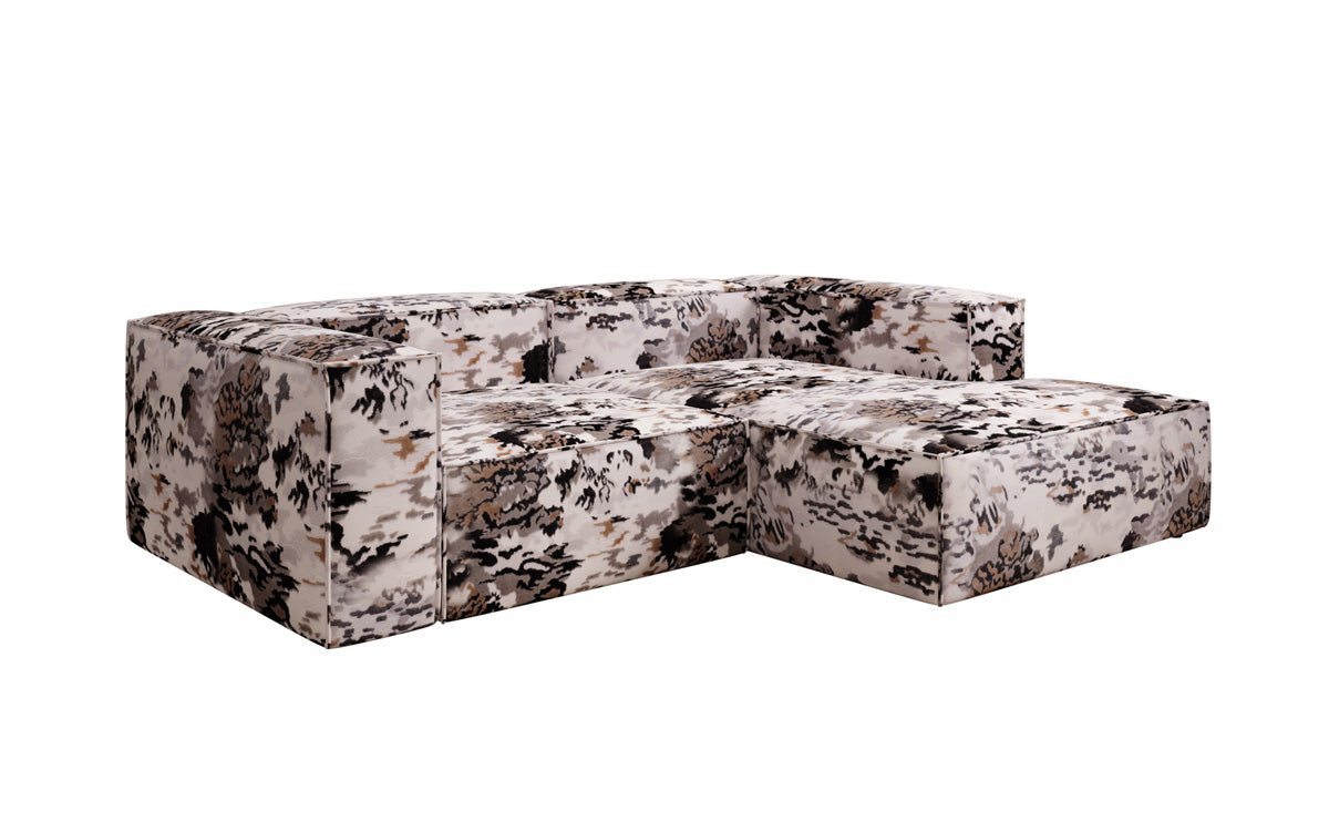 Designer Ecksofa Lesley Mini - Jacquard mit Aquarell-Muster