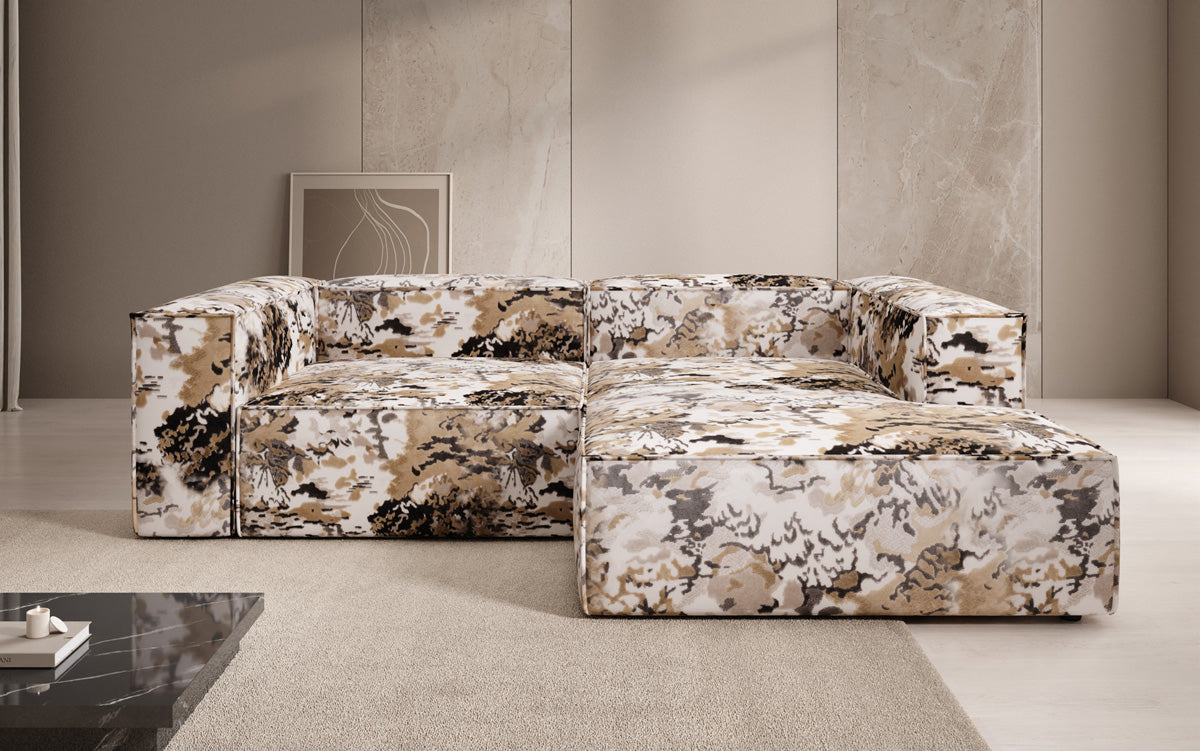 Designer Ecksofa Lesley Mini - Jacquard mit Aquarell-Muster