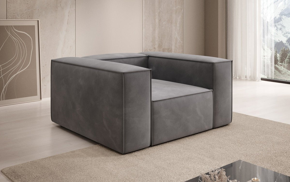 Designer Sofa-Sessel Lesley in Samt
