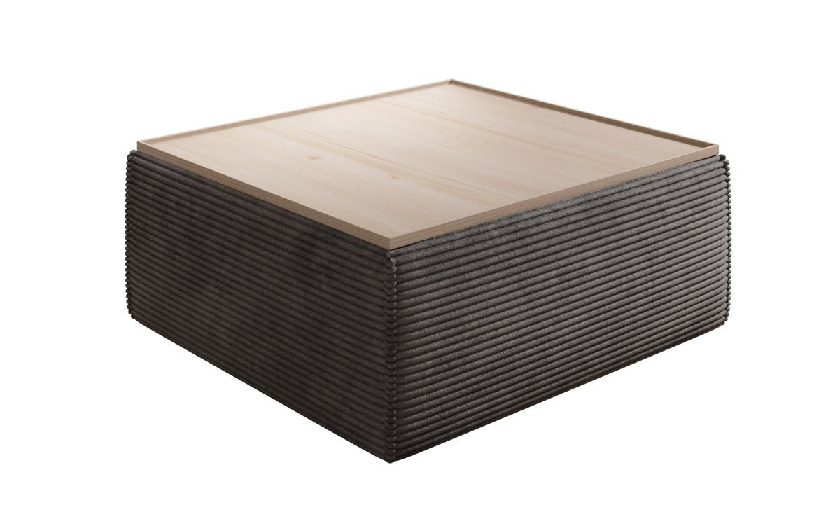 Beistellhocker/Couchtisch Lesley mit Stauraum in Cord