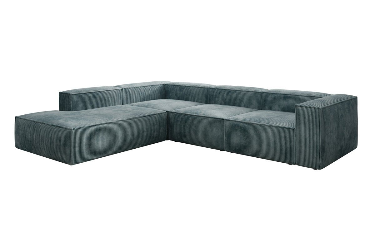 Designer Sofa Lesley L mit langer Ottomane in Cord