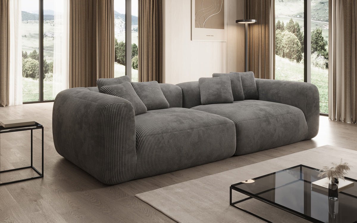 Canapé design Tully 3 places en Côtelé (ultra confortable)