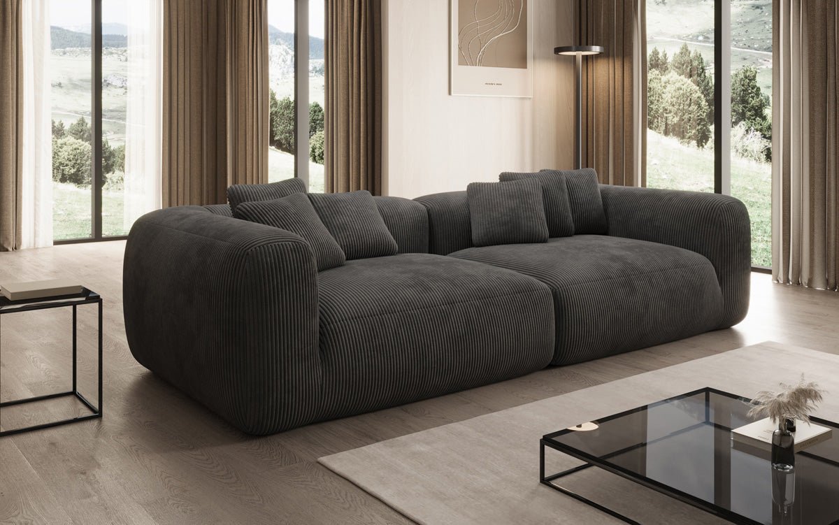 Canapé design Tully 3 places en Côtelé (ultra confortable)