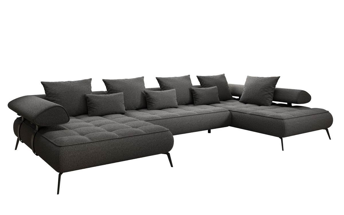 Designer U Sofa Sydney Bouclé mit elektrischer Schlaffunktion