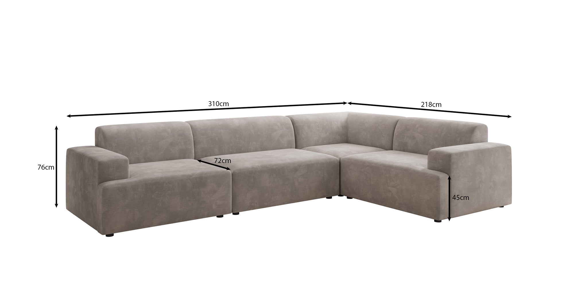 Designer Sofa Monza Wohnlandschaft L in Samt