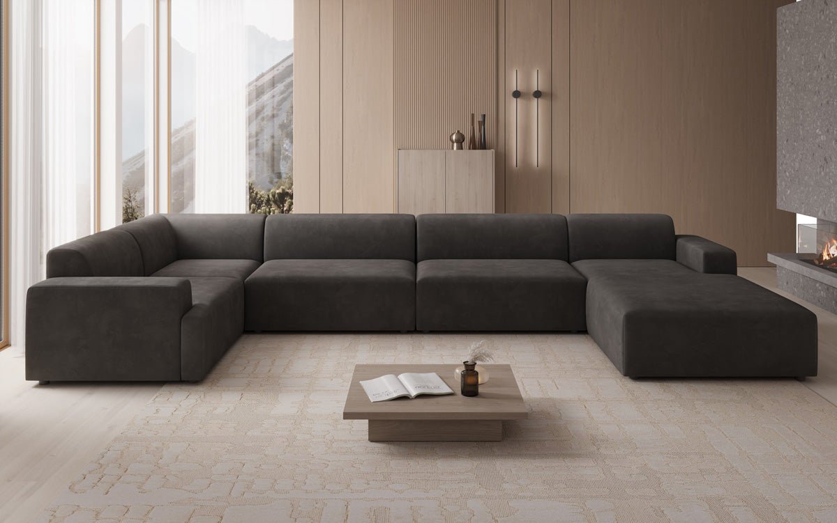 Designer Sofa Monza U XXL in Samt