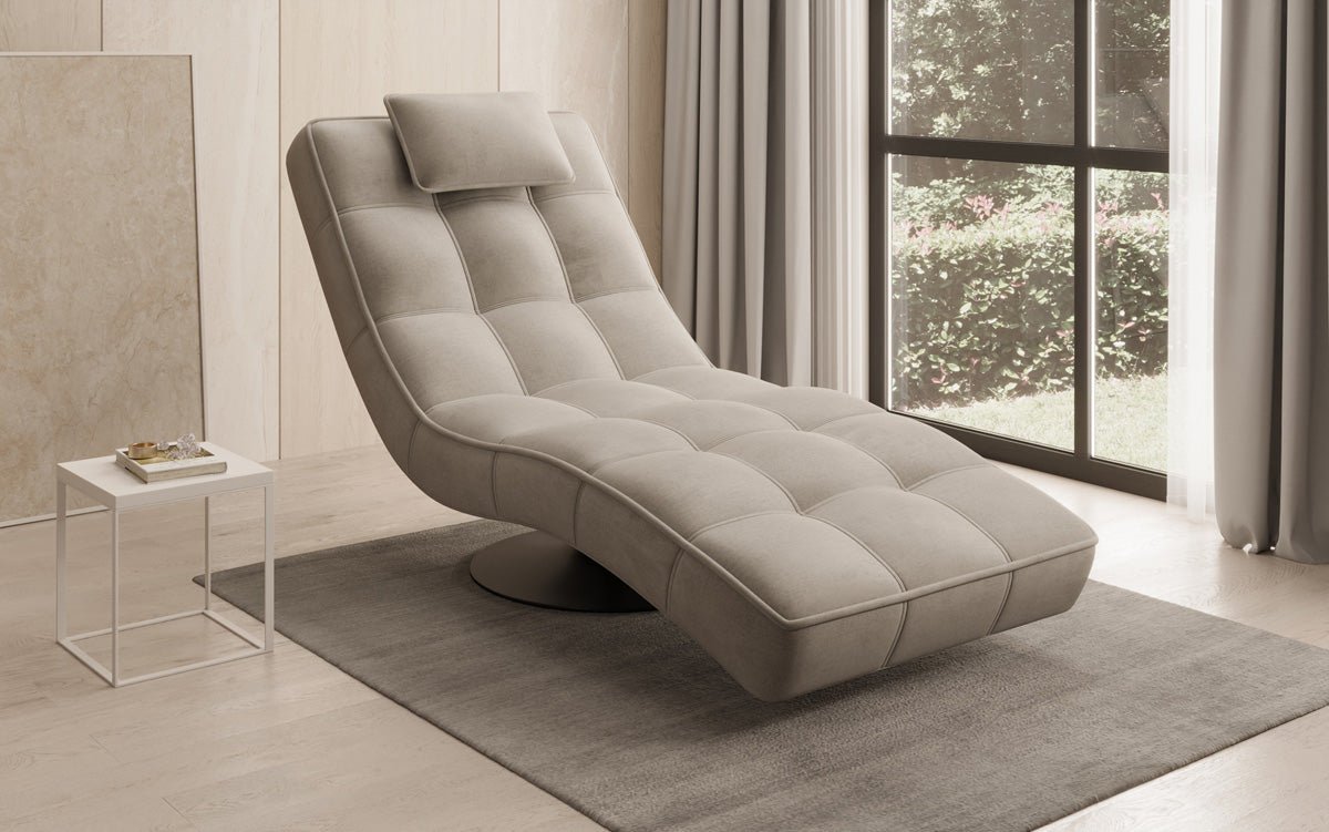 Designer Relax-Liege Livara Samt mit Drehfunktion