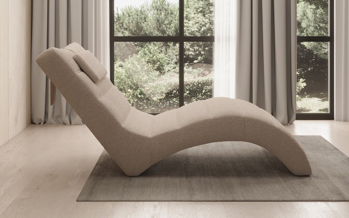 Designer Relax-Liege Leon in Bouclé