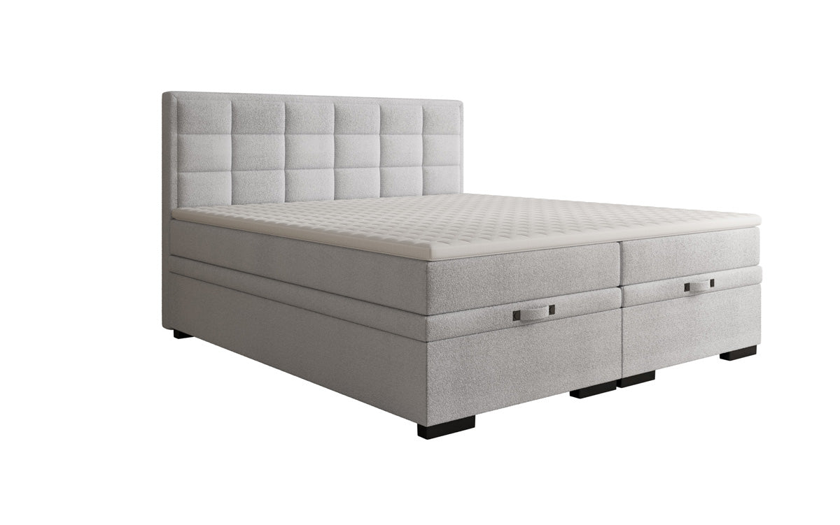 Boxspringbett Alessia mit Stauraum in Teddy Bouclé