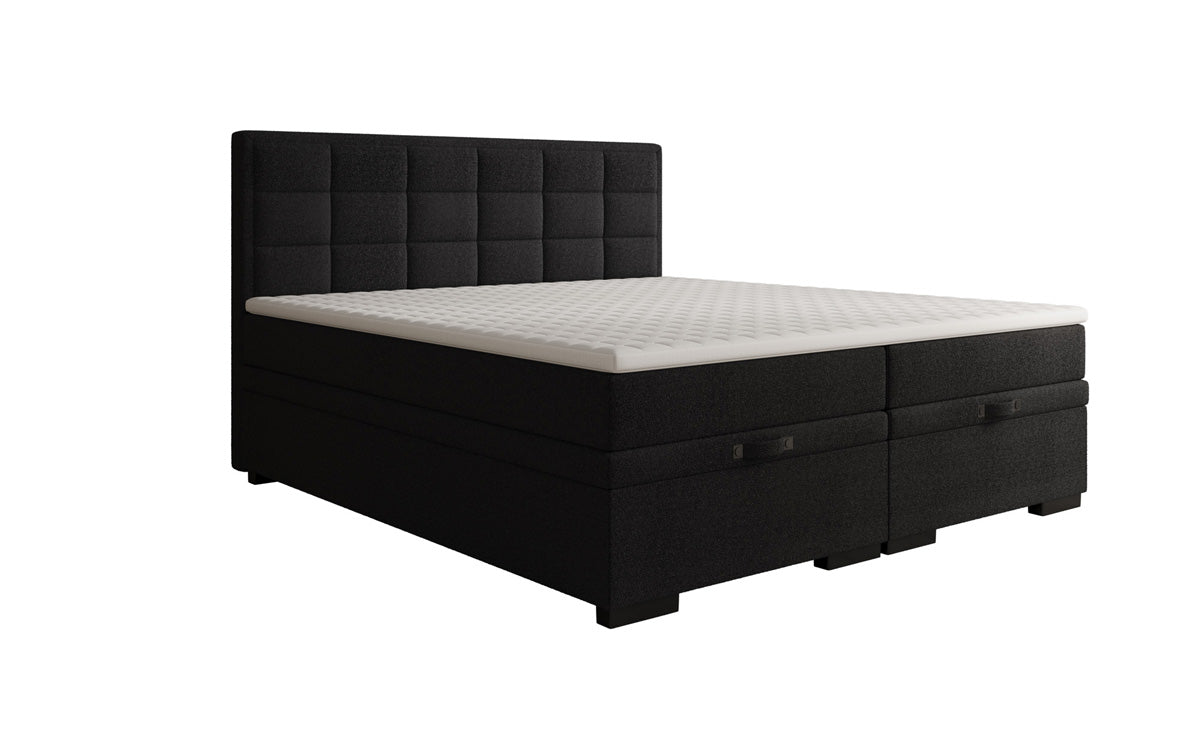 Boxspringbett Alessia mit Stauraum in Teddy Bouclé