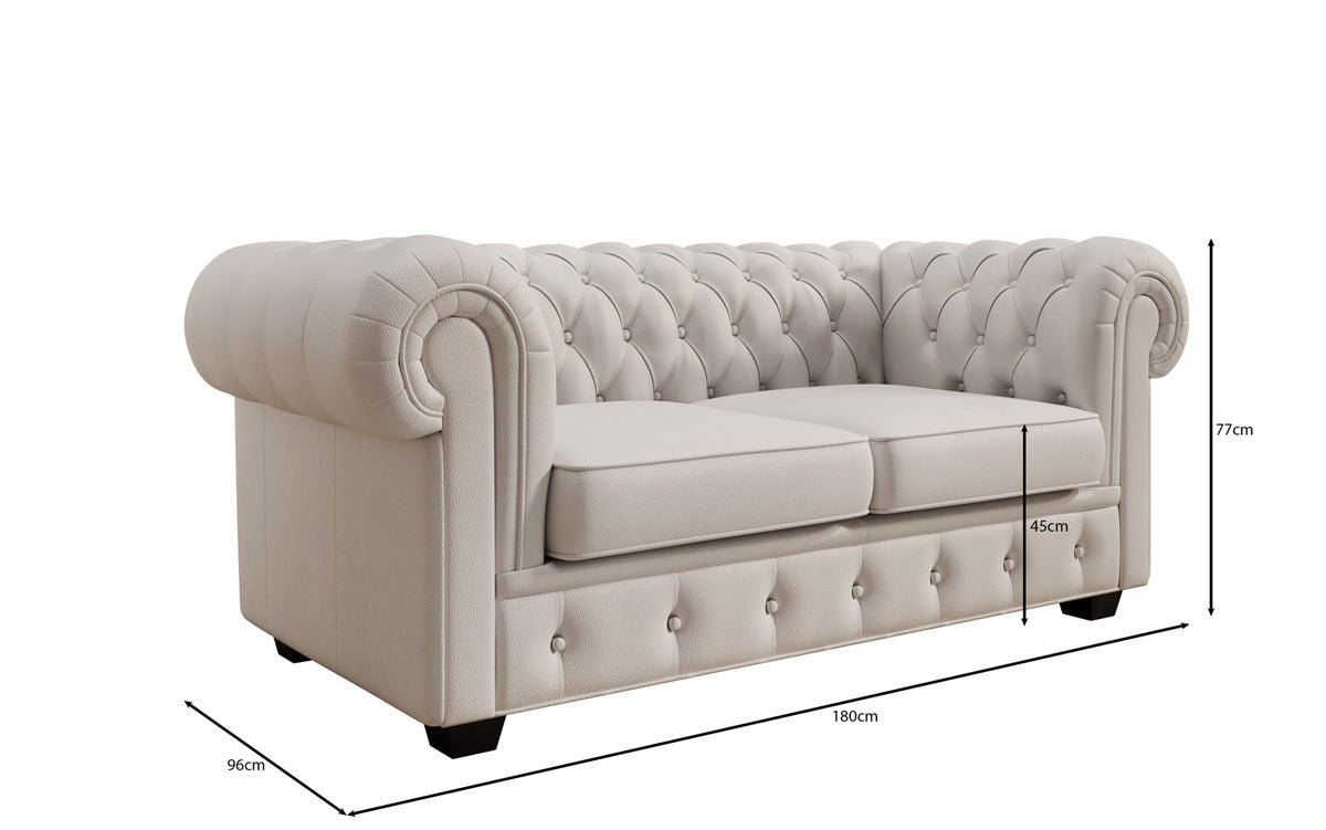 Chesterfield 2 Sitzer Sofa Royal in Echtleder