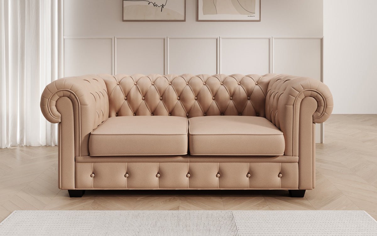 Chesterfield 2 Sitzer Sofa Royal in Echtleder