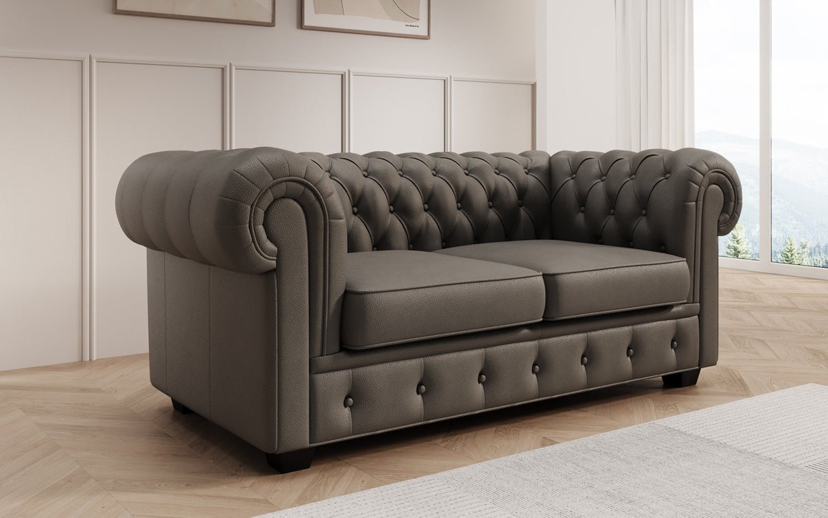 Chesterfield 2 Sitzer Sofa Royal in Echtleder