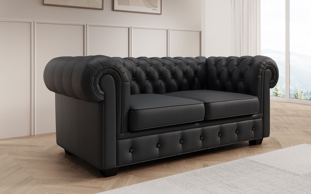 Chesterfield 2 Sitzer Sofa Royal in Echtleder