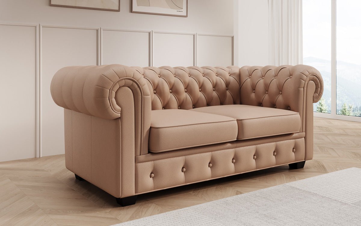 Chesterfield 2 Sitzer Sofa Royal in Echtleder
