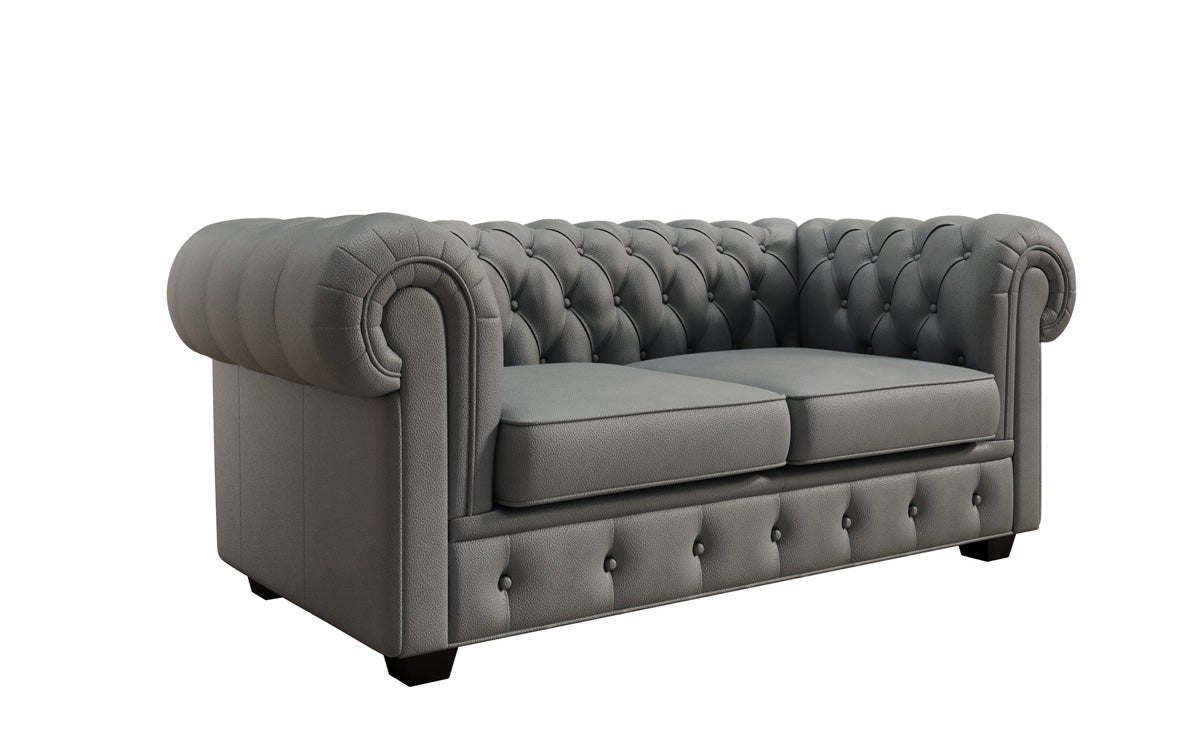 Chesterfield 2 Sitzer Sofa Royal in Echtleder