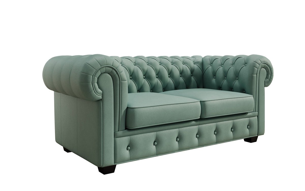 Chesterfield 2 Sitzer Sofa Royal in Echtleder