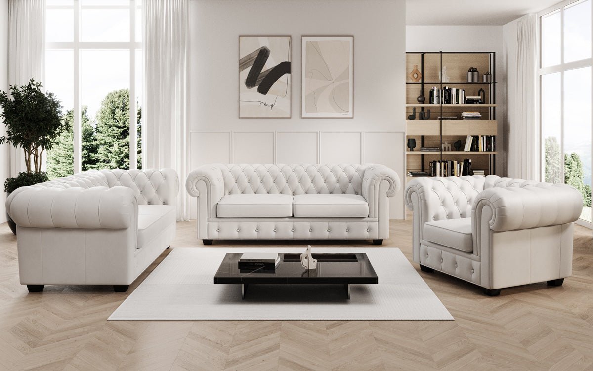 Chesterfield 2 Sitzer Sofa Royal in Echtleder