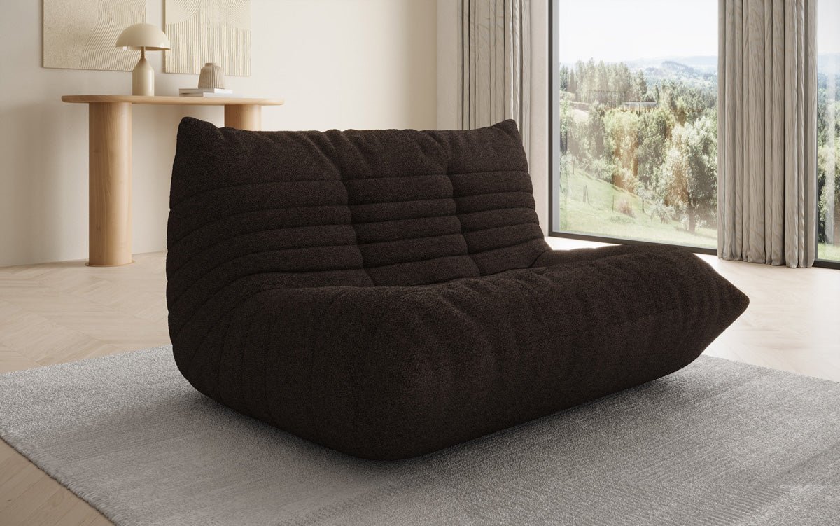 Designer 2 Sitzer Sofa Calmo in Teddy Bouclé