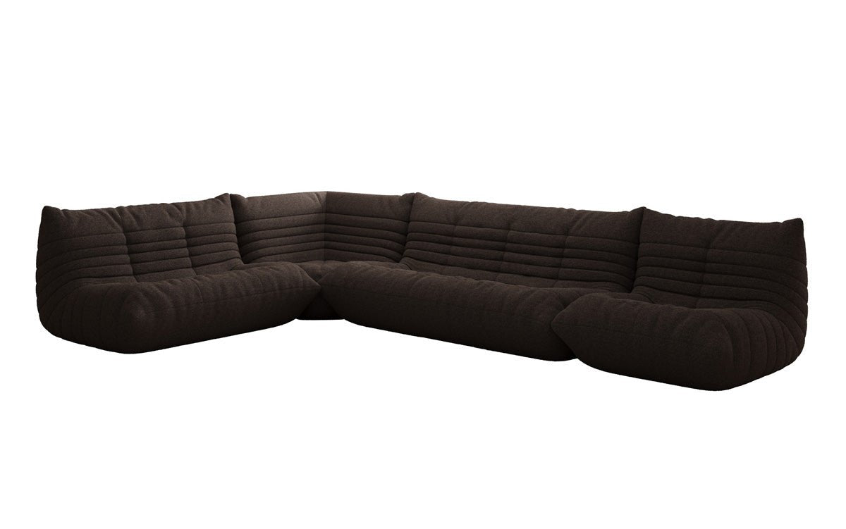 Designer Sofa Wohnlandschaft Calmo in Teddy Bouclé