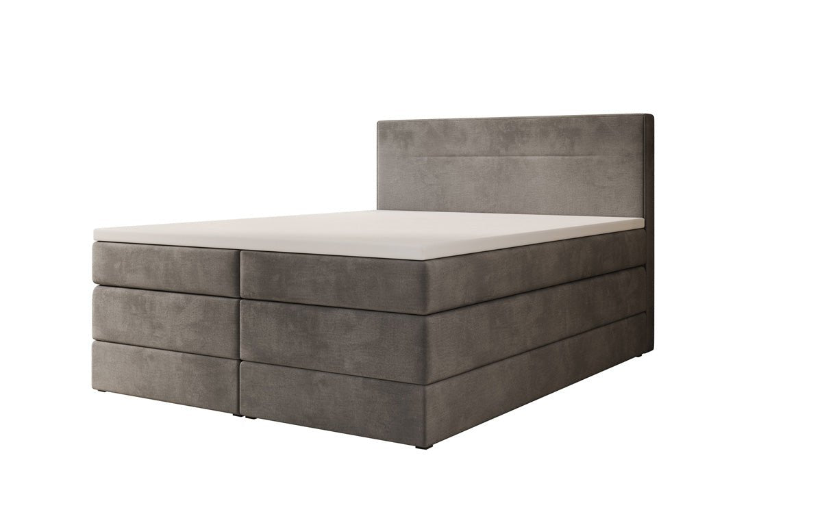 Boxspringbett Lavero mit Stauraum in Samt