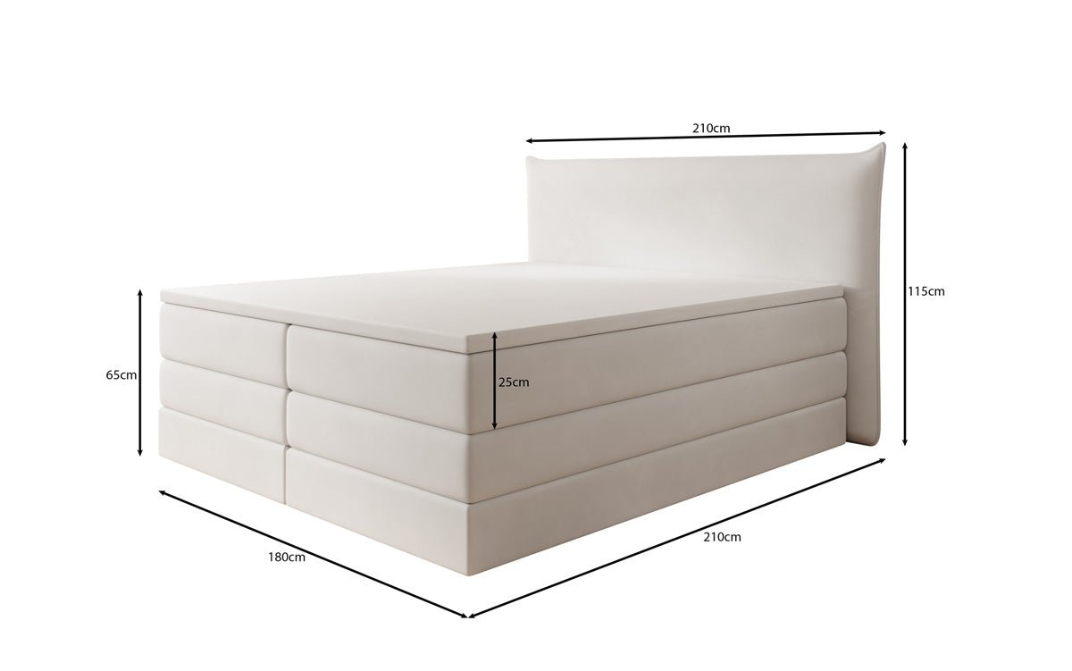 Boxspringbett Liana mit hochklappbarem Stauraum in Samt
