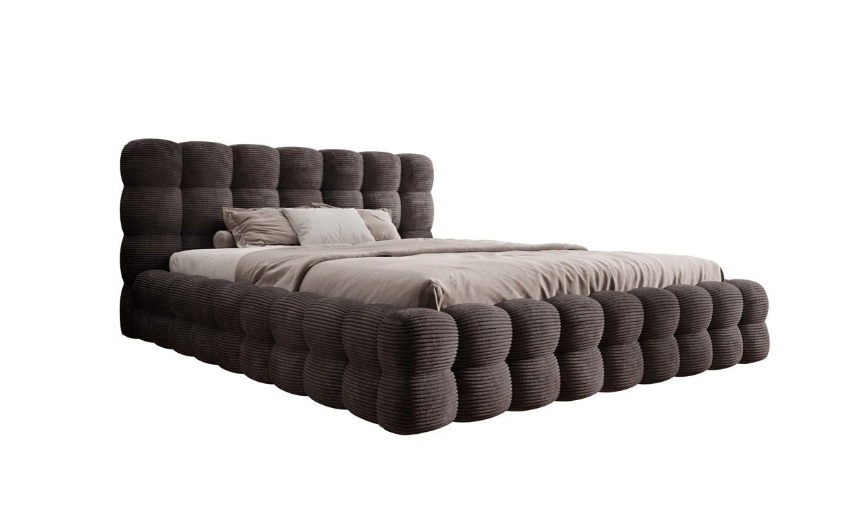 Designer Polsterbett Calimo in Cord mit Stauraum