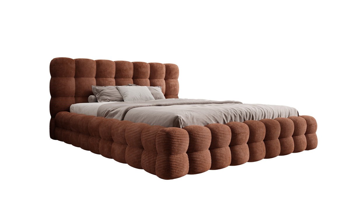 Designer Polsterbett Calimo in Cord mit Stauraum